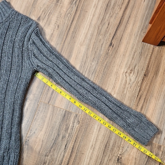 Fossil Gray Wool Angora Blend Pullover Men's Sweater - Picture 8 of 10